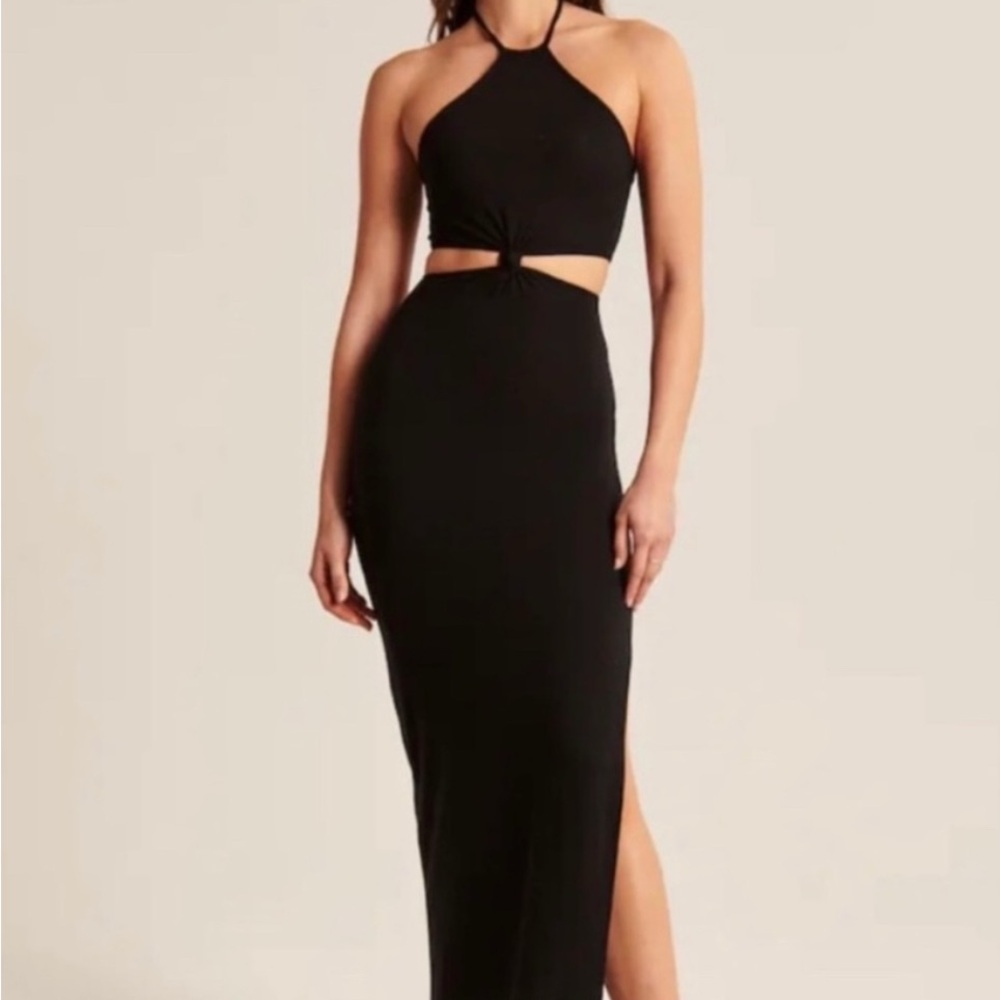 Abercrombie & Fitch Black Halter Bodycon Cocktail Dress